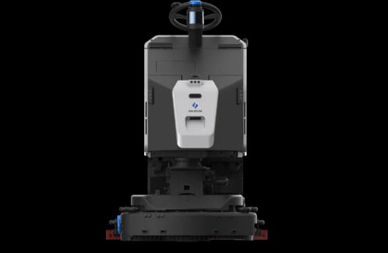 Gausium Scrubber 75 autonomous ride-on floor scrubbing robot, front view