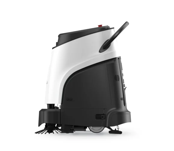 Gausium Vacuum 40 autonomous commercial vacuum robot, side view