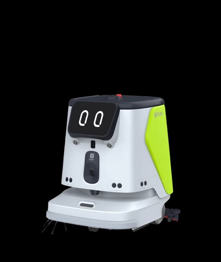 A Pudu CC1 commercial cleaning robot, the generalist unit for mixed-floor BSC contracts