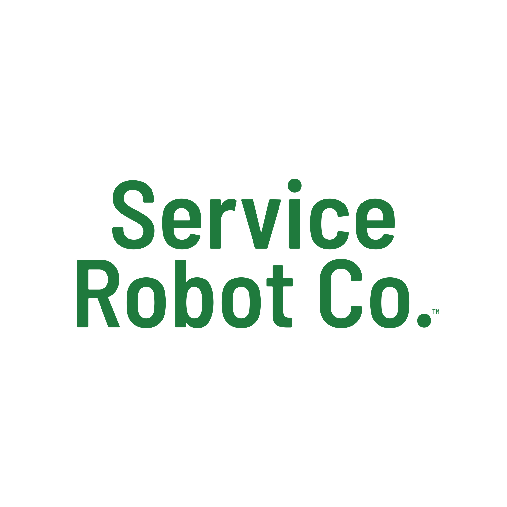 Square green wordmark with transparent background