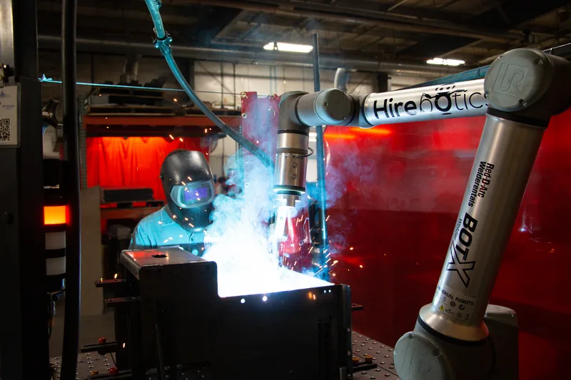 Universal Robots UR10e welding in a real factory